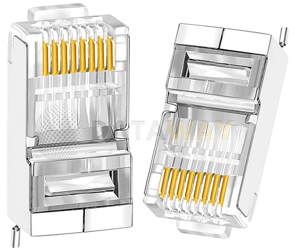 DATAWAY (100 pcs) Connector RJ45 1.1mm, FTP, CAT5E, EASY, with grounding clip