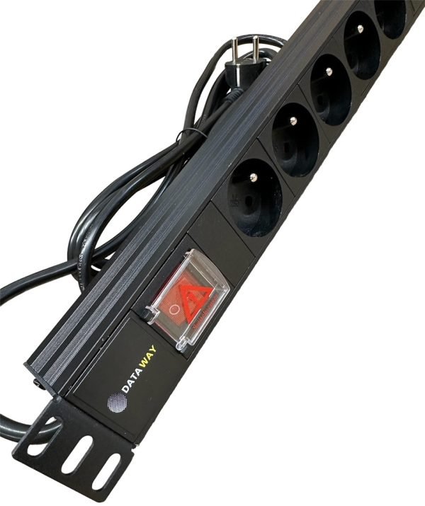 DATAWAY PDU Power panel 5x 230V, 1U, 19", M6, 3m - Image 2