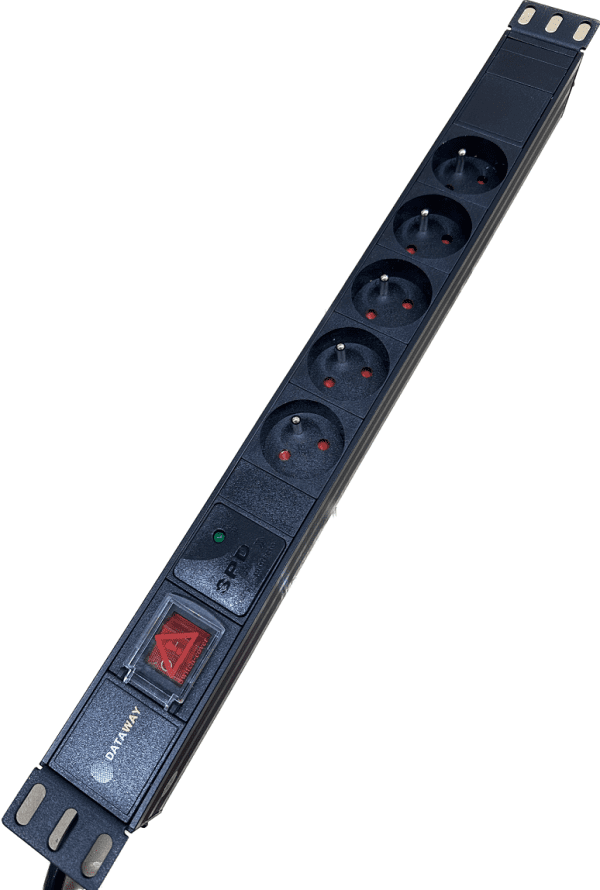 DATAWAY PDU Surge protection 5x 230V, 1U, 19", M6, 3m - Image 2