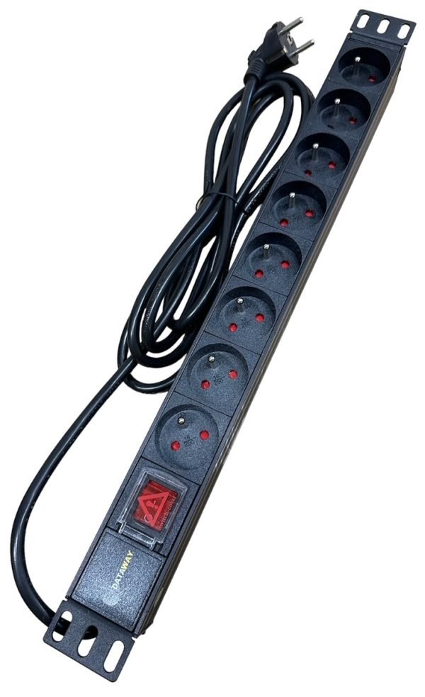 DATAWAY PDU Power panel 8x 230V, 1U, 19", M6, 3m