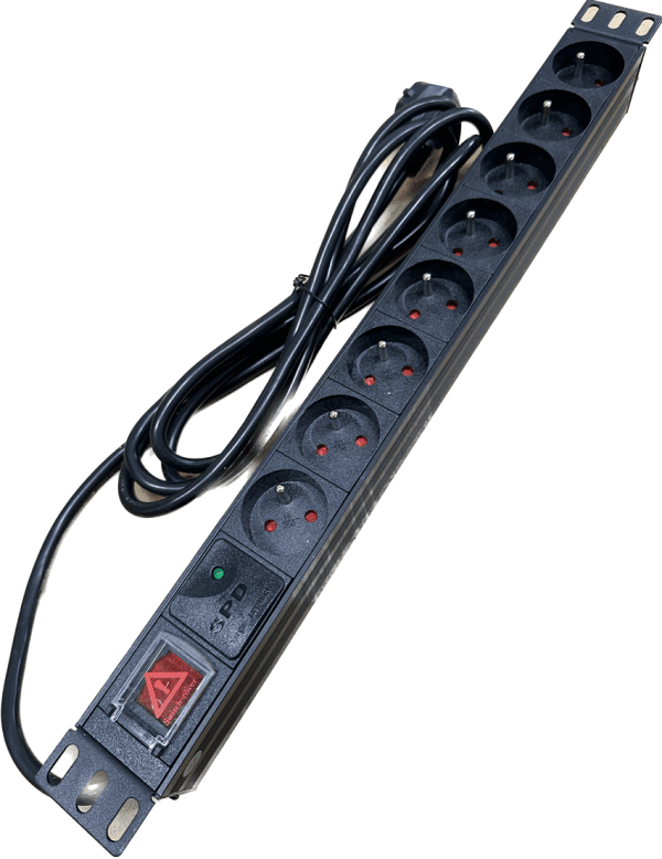 DATAWAY PDU Surge protection 8x 230V, 1U, 19", M6, 3m