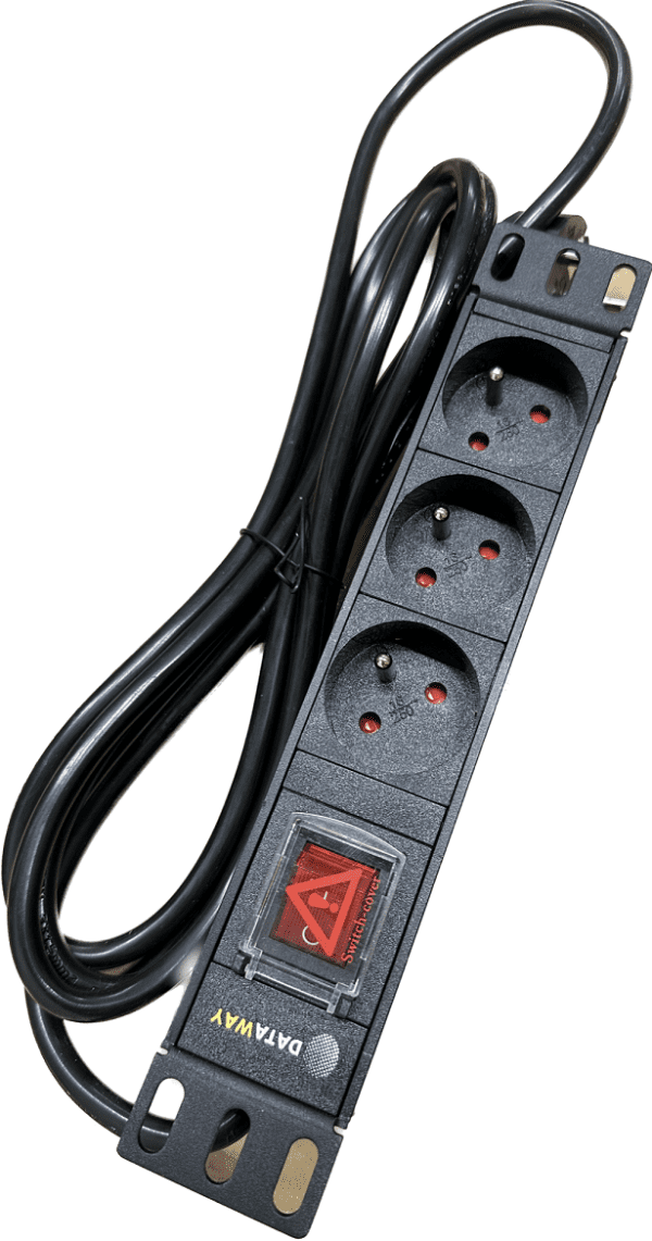 DATAWAY PDU Power panel 3x 230V, 1U, 10", M6, 3m